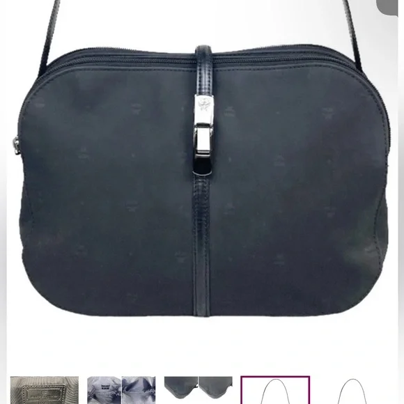 MCM Shoulder Bag Black NYLON Authentic